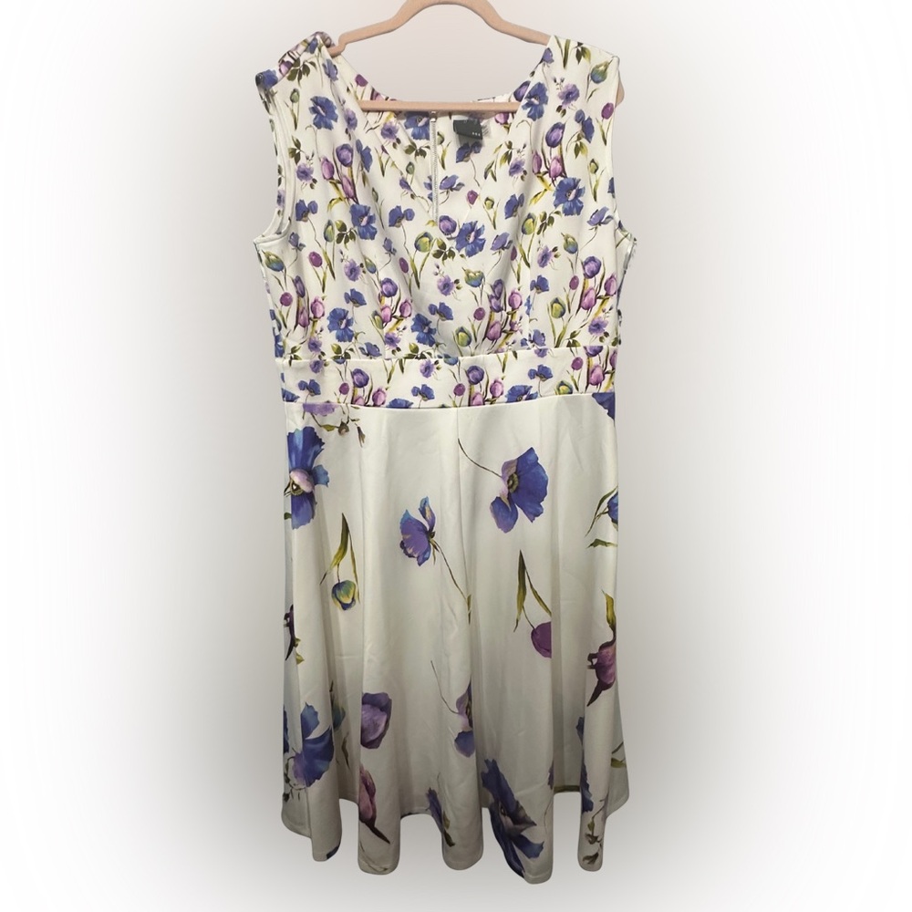 EUC Floral Sleeveless Dress - White and Purple